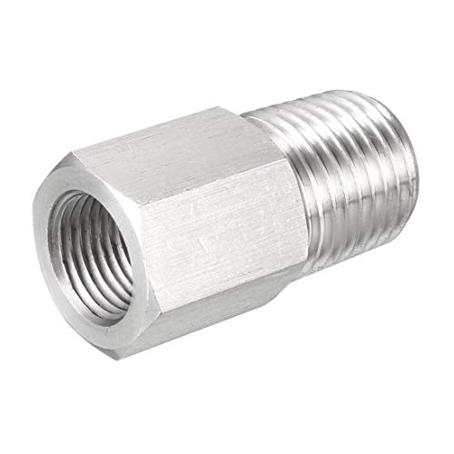 DXZXDJIU Sourcing map Reduzieradapter for Rohrverschraubungen aus Edelstahl – weiblich for Wasser-, Öl-, Luftdruckmessgerät(1/4 NPT x 1/8 G) von DXZXDJIU
