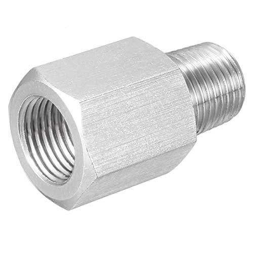 DXZXDJIU Sourcing map Reduzieradapter for Rohrverschraubungen aus Edelstahl – weiblich for Wasser-, Öl-, Luftdruckmessgerät(1/8 NPT x 1/8 G) von DXZXDJIU