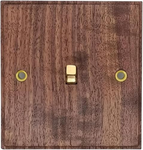 Messing Hebel Kippschalter Licht, Massivholz Schal Luxus-Wandschalter for den Haushalt, ein offener, doppelter, manueller Lichtschalter mit Lichtsteuerung, einfacher 86-Wand-Typ-Kippschalter(1 Gang) von DXZXDJIU