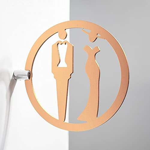 Badezimmerschild, Toilettentürschilder, Toilettenschild for Männer und Frauen, Badezimmerschild-Dekoration aus Aluminiumlegierung, runde Toilettenbeschilderung for Büros, Unternehmen und Restaurants(C von DXchfuw