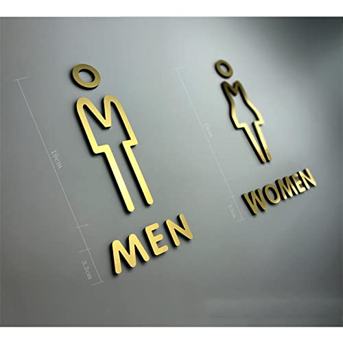 Badezimmerschild, Toilettentürschilder, Toilettenschilder for Männer und Frauen, Toilettenschilder aus Acryl, Badezimmertürdekoration, erhabene 3D-Symbole, for Büros, Unternehmen und Restaurants(Color von DXchfuw