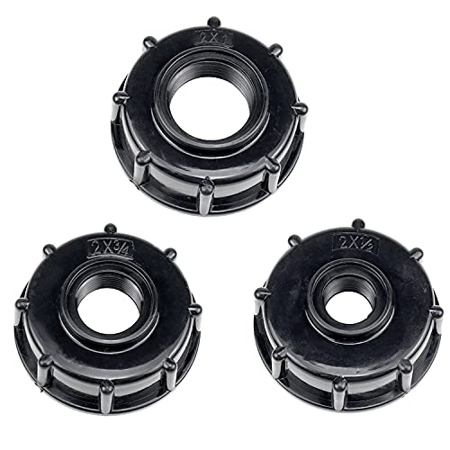 DXiongW 3 Stück IBC Container Zubehör Adapter Kappe Deckel Auslaufhahn IBC Tank Deckel Adapter IBC Container S60x6 Zubehör Adapter Kappe IBC Tankanschluss für 1000L Wassertank 1" 3/4" 1/2" Zoll von DXiongW