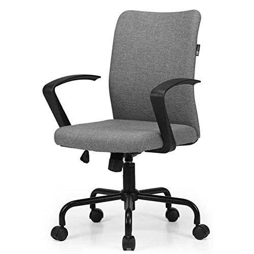 DYB Schreibtischstuhl Burostuhl Schreibtisch Aufgabe Computer-Stuhl - Modern Stoff Low Back Bürostuhl mit Einstellbarer Höhe (Color : Black) von DYB