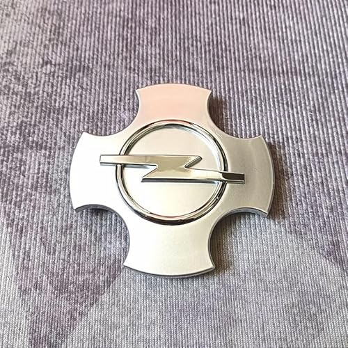 DYBHSD Auto Nabendeckel für Opel Tigra 2004-2009, Radnabenabdeckung Felgenkappen Radnabenkappen Felgendeckel Nabenkappen Radkappen für Autoräder mit Logo Zubehör 4 Stück,4 Angle-Silver von DYBHSD
