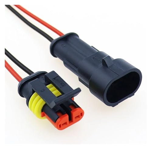 1 Satz 2-poliger, wasserdichter elektrischer Stecker mit Kabel 1 Satz 2-poliger, wasserdichter elektrischer Stecker mit Kabel von DYBOZSHF