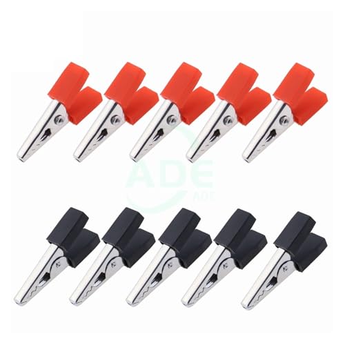 Rote schwarze Klemmen, Krokodilklemmentest, elektrische Batterie-Krokodilklemme, 35 mm(5PCS RED 5PCS BLACK) von DYBOZSHF