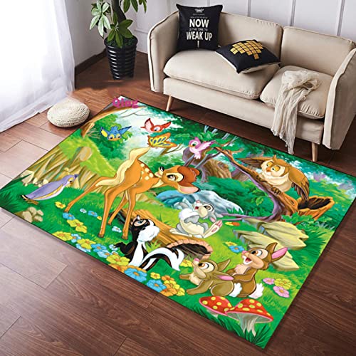Cartoon Hirsch Bambi gedruckt Muster Teppich Baby Spielmatte Wohnzimmer Teppich Dekoration Haustier Teppich 160 * 230cm von DYBTPTOP