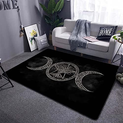 Teppich - Triple Moon Göttin Teppich Wicca Bereich Teppich Matte rutschfeste Fußmatte Flur Eingang Tür Teppich Schlafzimmer Dekor 50 * 80cm von DYBTPTOP