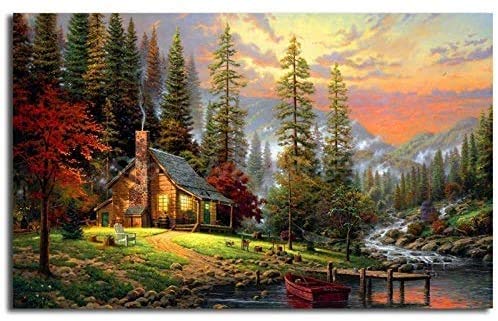 Leinwand Wand Kunst Druck Moderne Leinwand Malerei Bob Ross Gemälde Landschaften Kunst Poster Wandbild Druck Home Schlafzimmer Dekoration Ölgemälde Poster (Size : 50x70cm(No Frame)) von DYCUN