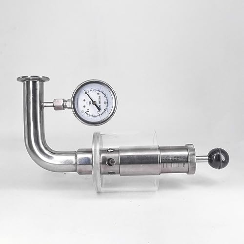 Ventile, 1,5 Zoll Tri-Clamp 0,2–2,2 Bar Einstellbares Druckbegrenzungs-Sicherheitsventil, Sanitär 304 Edelstahl + Druckmesser von DYETEE