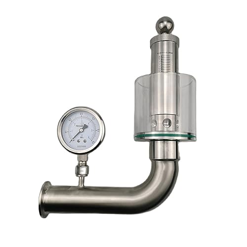Ventile, Anitary Tri Clover Clamp Druckbegrenzungsventil Spunding Spunding Gerät Mit Manometer von DYETEE