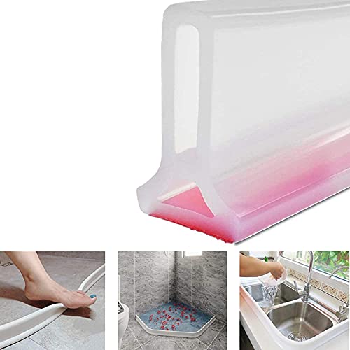 DYHYUH Bad Wasserbarriere Silikonstreifen Duschwanddichtung, Flexibler Silikon-duschkabinen dichtungen, Bad Wassersperre Für Nass- Und Trockentrennung (80cm,Transparent) von DYHYUH