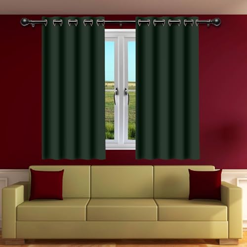 DYINDUN Vorhang Blickdicht mit Ösen 141 x 208 cm Dicker Stoff Thermovorhänge Gegen Kälte Gardinen mit Ösen Türvorhang Vielen Farben Und Größen für Schlafzimmer, Dunkelgrün von DYINDUN
