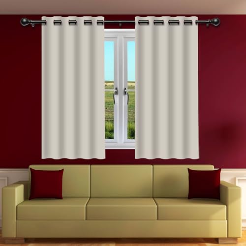 DYINDUN Vorhang Blickdicht mit Ösen 143 x 201 cm Dicker Stoff Thermovorhänge Gegen Kälte Gardinen mit Ösen Türvorhang Vielen Farben Und Größen für Schlafzimmer, Beige von DYINDUN