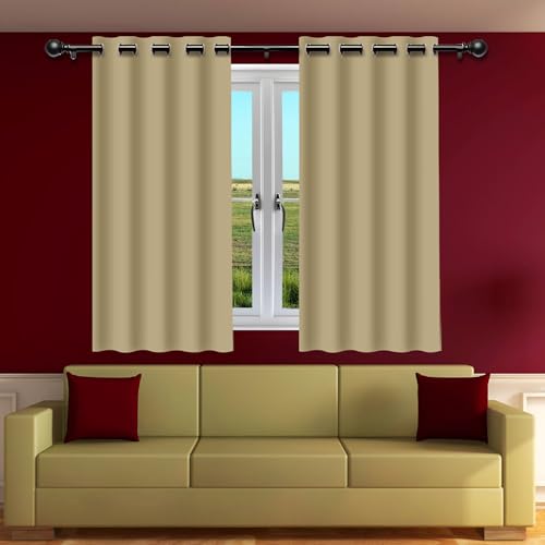 DYINDUN Vorhang Blickdicht mit Ösen 144 x 212 cm Dicker Stoff Thermovorhänge Gegen Kälte Gardinen mit Ösen Türvorhang Vielen Farben Und Größen für Schlafzimmer, Creme Farben von DYINDUN