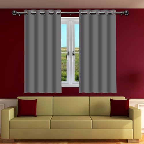 DYINDUN Vorhang Blickdicht mit Ösen 146 x 194 cm Dicker Stoff Thermovorhänge Gegen Kälte Gardinen mit Ösen Türvorhang Vielen Farben Und Größen für Schlafzimmer, Hellgrau von DYINDUN