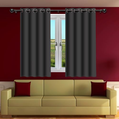 DYINDUN Vorhang Blickdicht mit Ösen 152 x 195 cm Dicker Stoff Thermovorhänge Gegen Kälte Gardinen mit Ösen Türvorhang Vielen Farben Und Größen für Schlafzimmer, Dunkelgrau von DYINDUN