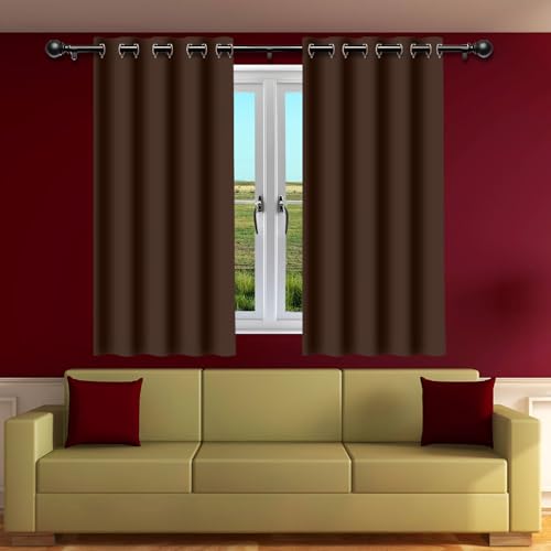 DYINDUN Vorhang Blickdicht mit Ösen 155 x 204 cm Dicker Stoff Thermovorhänge Gegen Kälte Gardinen mit Ösen Türvorhang Vielen Farben Und Größen für Schlafzimmer, braun von DYINDUN