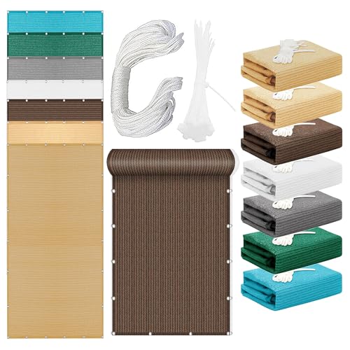 Sonnensegel Atmungsaktiv Rechteckig 245 x 720 cm Rechteckig Atmungsaktiv 98% UV Schutz Schattenspender Schattensegel Ohne Bohren mit Ösen Segeltuch für Terrasse Garten, braun Sonnensegel Atmungsaktiv Rechteckig 245 x 720 cm Rechteckig Atmungsaktiv 98% UV Schutz Schattenspender Schattensegel Ohne Bohren mit Ösen Segeltuch für Terrasse Garten, braun von DYINDUN