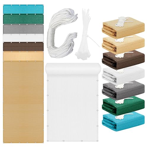 Sonnensegel Atmungsaktiv Rechteckig 280 x 800 cm Rechteckig Atmungsaktiv 98% UV Schutz Schattenspender Schattensegel Ohne Bohren mit Ösen Segeltuch für Terrasse Garten, Weiß Sonnensegel Atmungsaktiv Rechteckig 280 x 800 cm Rechteckig Atmungsaktiv 98% UV Schutz Schattenspender Schattensegel Ohne Bohren mit Ösen Segeltuch für Terrasse Garten, Weiß von DYINDUN