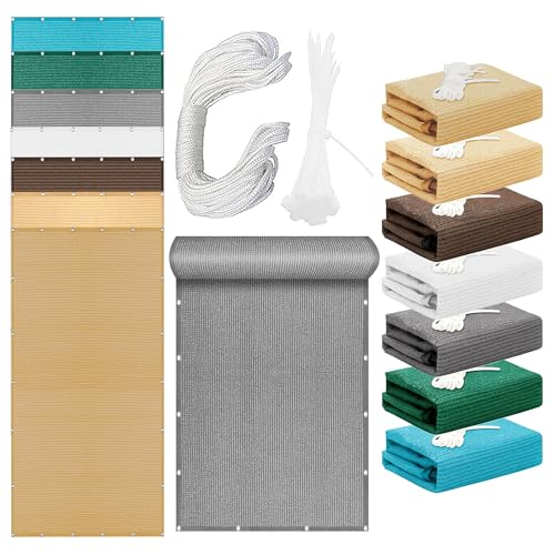 Sonnensegel Atmungsaktiv Rechteckig 370 x 820 cm Rechteckig Atmungsaktiv 98% UV Schutz Schattenspender Schattensegel Ohne Bohren mit Ösen Segeltuch für Terrasse Garten, Hellgrau Sonnensegel Atmungsaktiv Rechteckig 370 x 820 cm Rechteckig Atmungsaktiv 98% UV Schutz Schattenspender Schattensegel Ohne Bohren mit Ösen Segeltuch für Terrasse Garten, Hellgrau von DYINDUN