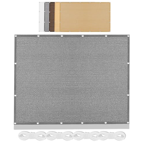 Sonnensegel Rechteckig 320 x 320 cm Rechteckig Atmungsaktiv Sonnenschutz Windschutz Segel Baldachin Segeltuch mit Ösen Ohne Bohren mit Seil für Balkon Terrasse, Hellgrau von DYINDUN