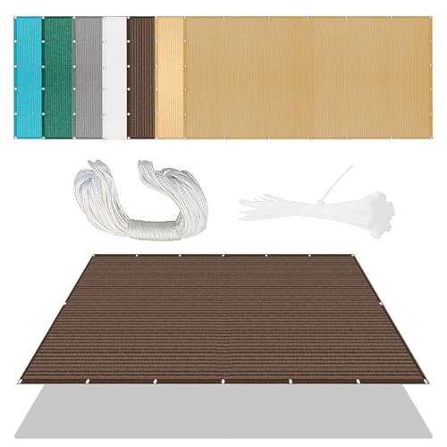 Sonnensegel Rechteckig 437 x 474 cm Rechteckig Atmungsaktiv 98% UV Schutz Nach Maß mit Ösen mit Ösen Ohne Bohren mit Seil für Patio Hinterhof Rasengarten, braun Sonnensegel Rechteckig 437 x 474 cm Rechteckig Atmungsaktiv 98% UV Schutz Nach Maß mit Ösen mit Ösen Ohne Bohren mit Seil für Patio Hinterhof Rasengarten, braun von DYINDUN