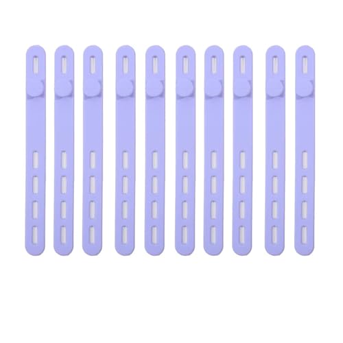 10 Stück bunte Silikon-Kabelbinder, verstellbar, wiederverwendbar, strapazierfähig, Kabel-Organizer-Management for Befestigen von Kabeln und Drähten(Purple) von DYJLPP
