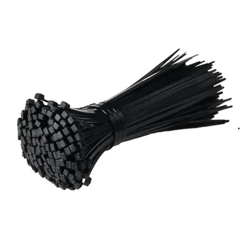 100 Stück Kabelbinder aus Kunststoff und Nylon, selbstsichernde, verstellbare Befestigungsschlaufe for Kabel im Home-Office(Black,2.5x200mm) von DYJLPP