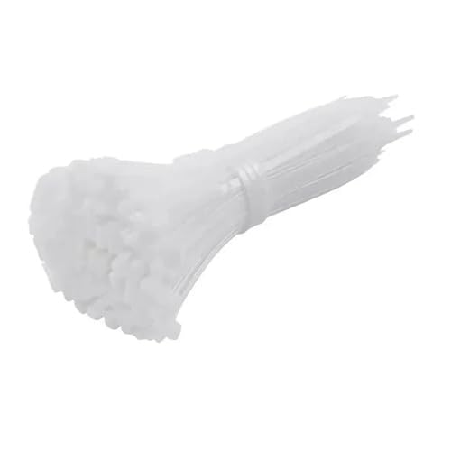 100 Stück Kabelbinder aus Kunststoff und Nylon, selbstsichernde, verstellbare Befestigungsschlaufe for Kabel im Home-Office(White,2.5x200mm) von DYJLPP