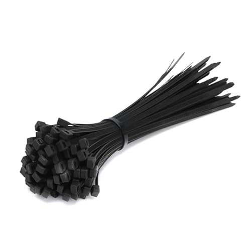 100 Stück Kabelbinder in verschiedenen Farben, mehrfarbige selbstsichernde aus Nylon, for Zuhause, Büro, Garten, Garage, Werkstatt(Black,4x400mm) von DYJLPP