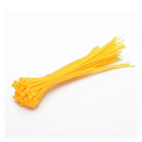 100 Stück Kabelbinder in verschiedenen Farben, mehrfarbige selbstsichernde aus Nylon, for Zuhause, Büro, Garten, Garage, Werkstatt(Yellow,4x200mm) von DYJLPP
