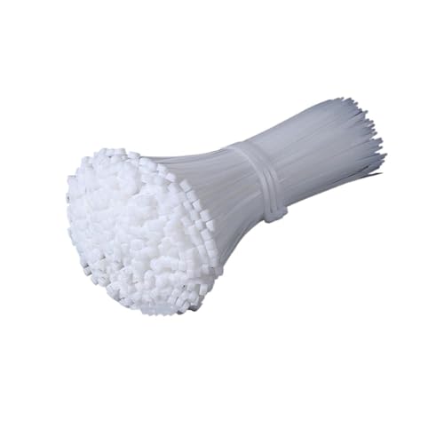 100 Stück Nylon-Kabelbinder, Selbstsichernde Kabelbinder, Verstellbare Kabelbefestigung - Einfache Montage(White,4x200mm) von DYJLPP
