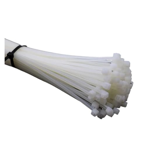 100 Stück Nylon-Kabelbinder Selbstsichernde Kabelbinder(White,3x100mm) von DYJLPP