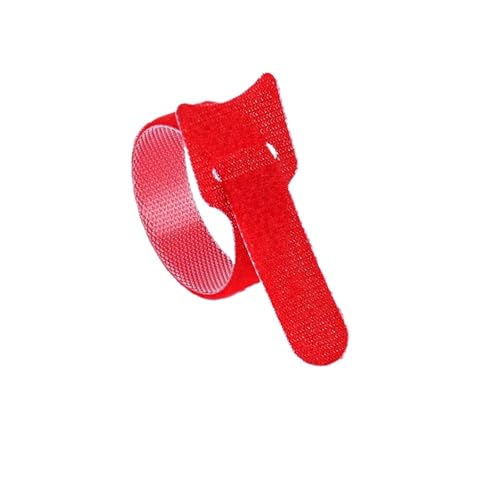 100 Stück Abnehmbare Kabelbinder, Farbige Kunststoffe, Wiederverwendbare, Nylon-Schlaufenwickel, Reißverschluss Drahtverband - Einfache Montage(Red,12x300mm) von DYJLPP