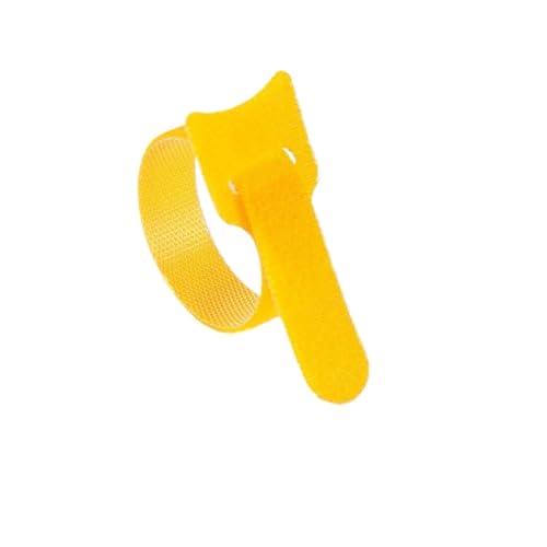 100 Stück abnehmbare Kabelbinder, farbige Kunststoffe, wiederverwendbare, Nylon-Schlaufenwickel, Reißverschluss Drahtverband(Yellow,12x300mm) von DYJLPP