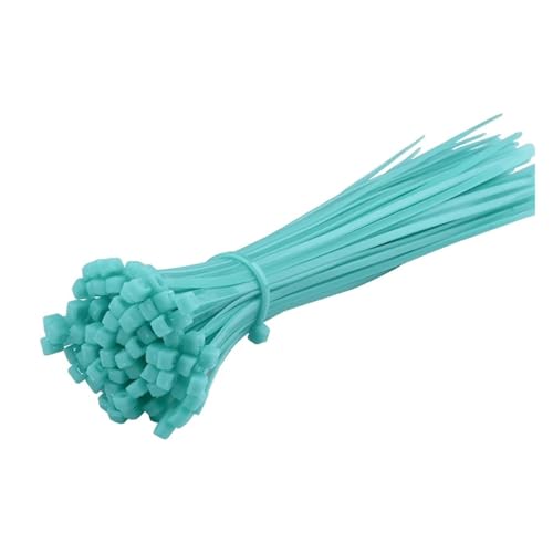 100 Stück selbstsichernde Kabelbinder aus Nylon, Kunststoff, Reißverschluss, Drahtbindung, Wickelgurte, DIY-Kabelbefestigungs-Organizer, mehrfarbig(Sky blue,3x150mm) von DYJLPP