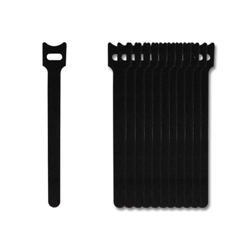 100 Stück wiederverwendbare Kabel-Organizer-Halter, Befestigungs-Kabelbinder-Bänder for Telefone, Drahtwickel-Management(Black,12x300mm) von DYJLPP