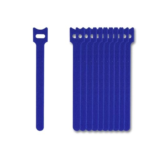 100 Stück wiederverwendbare Kabel-Organizer-Halter, Befestigungs-Kabelbinder-Bänder for Telefone, Drahtwickel-Management(Blue,12x300mm) von DYJLPP