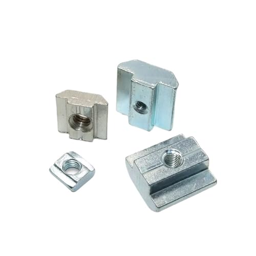 100 Teile/los T-Block Vierkantmutter M3 M4 M5 M6 M8 Schlitz T-Mutter Schiebemuttern for 2020 3030 4040 4545 Profil Aluminium Möbel 3D-Drucker Einfache Montage(30 - M3 (20pcs)) von DYJLPP