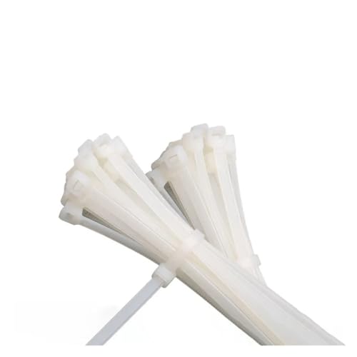 100 stücke Selbst-verriegelung Kunststoff Nylon Kabelbinder Veranstalter Draht Und Kabel - Einfache Montage(White,5x300mm) von DYJLPP