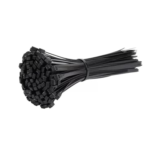 1000 Stück selbstsichernde Kabelbinder, Nylon-Krawatten, aus Kunststoff mit starkem Druckknopf, Hochtemperatur-Drahtbinder(Black,3x150mm) von DYJLPP