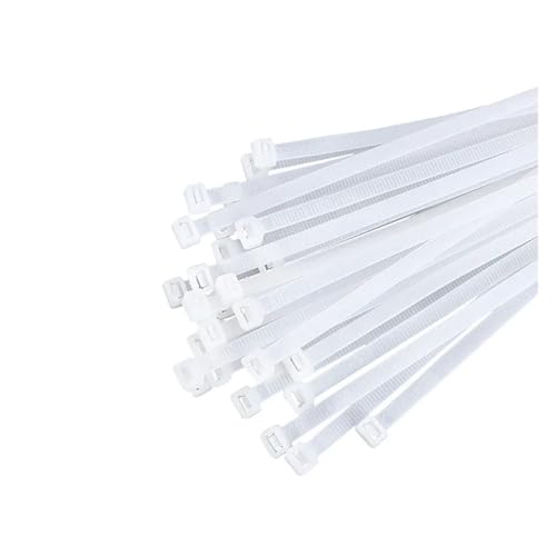 1000 Stück selbstsichernde Kabelbinder, Nylonbinder, aus Kunststoff, starker Schnappverschluss(White,5x150mm) von DYJLPP