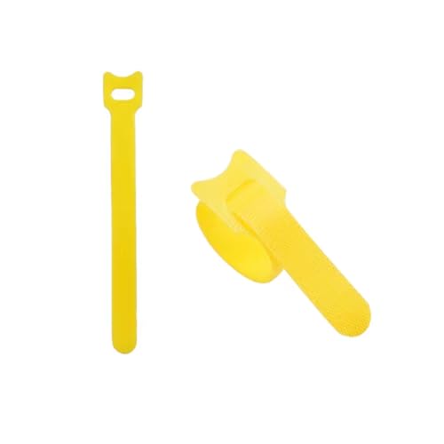 100PCS Abnehmbare Kabelbinder Farbige Kunststoffe Wiederverwendbare Nylon Loop Wrap Zip Ttype Krawatte Draht Verband - Einfache Montage(Yellow,12x300mm) von DYJLPP