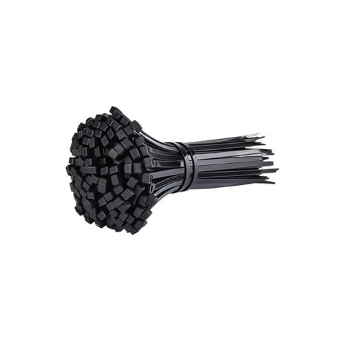 100Pcs 8 Serie Breite 7,5 MM Nylon Krawatten Kabel Kunststoff Draht Feste Strap Self-Locking StrongTensile(Black,8x300mm) von DYJLPP