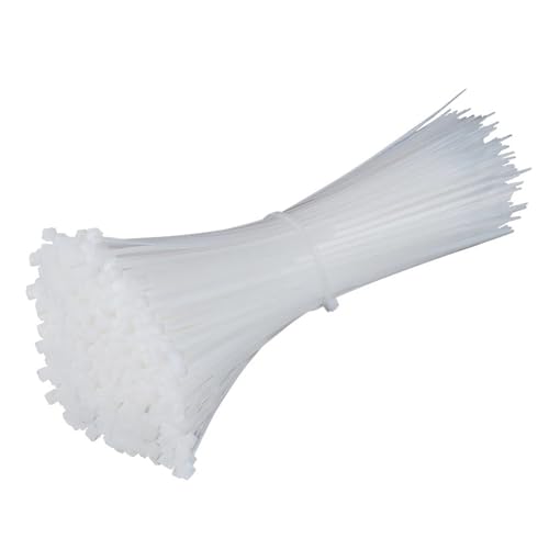 100Pcs selbstsichernde Kunststoff Nylon Kabelbinder Draht Zip Tie Kabelmanager - Einfache Montage(White,3x150mm) von DYJLPP