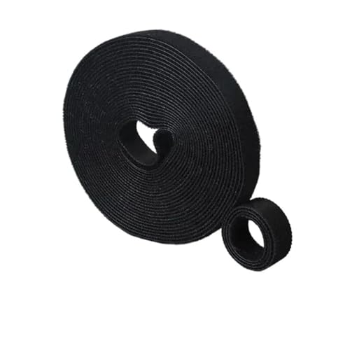 3,0 m/Rolle Kabelbinder, wiederverwendbare selbstklebende Hakenschlaufenverschlüsse, Nylonband, Organizer, Verpackung, DIY-Aufbewahrungs- und Organisationswerkzeug - Einfache Montage(Black,3.0m) von DYJLPP