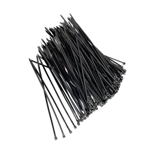 300 Stück selbstsichernde Kabelbinder aus Kunststoff mit drei Modi und Nylondraht, schwarze, for Befestigen von Schlaufenkabeln, verschiedene Spezifikationen(3x200 4x250 4x300mm) von DYJLPP