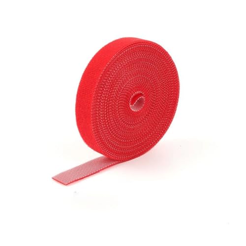 5,0 m geschnittener wiederverwendbarer Kabelbinder aus Nylon, Aufbewahrungskabel, Computerdatenkabel, Stromkabelbinder, Befestigungsmanagement-Schutz(Red,10mm) von DYJLPP