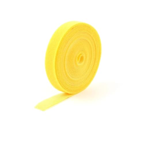 5,0 m geschnittener wiederverwendbarer Kabelbinder aus Nylon, Aufbewahrungskabel, Computerdatenkabel, Stromkabelbinder, Befestigungsmanagement-Schutz - Einfache Montage(Yellow,10mm) von DYJLPP